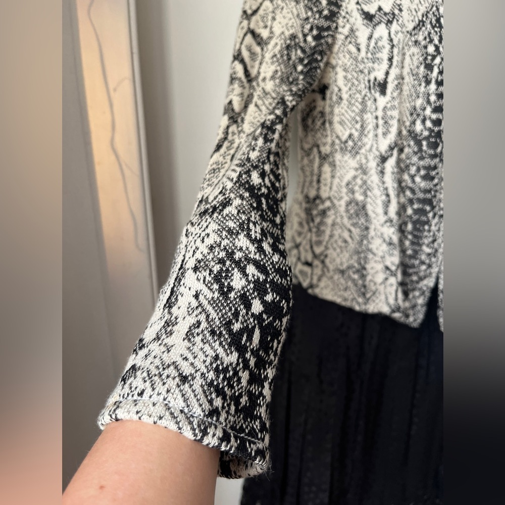 St. John Black White Knit Python Pattern Blazer J… - image 2